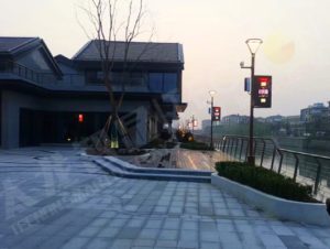 Application of double-sided LED pole banner in Dongtai Commercial Pedestrian Street, Yancheng
