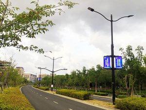 308 sets of LED light pole screen are applied to the main roads of Lingang New Area of ​​China (Shanghai) Pilot Free Trade Zone