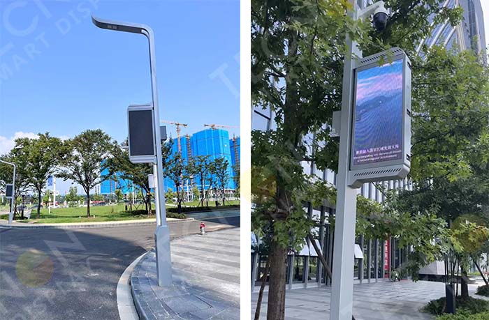 Double-sided pole led screen
