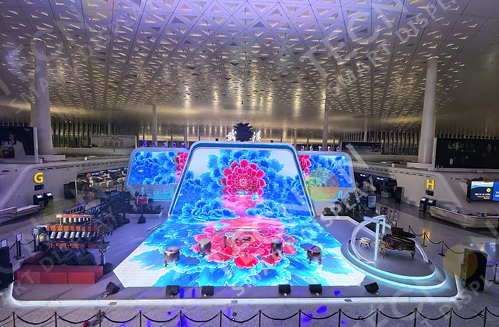 The Use of Interactive Floor LED Screen in Airports and Transport Hubs