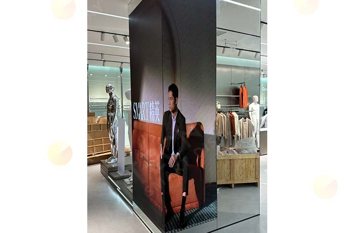 Indoor LED display installed inside LILANZ store at MixC Mall