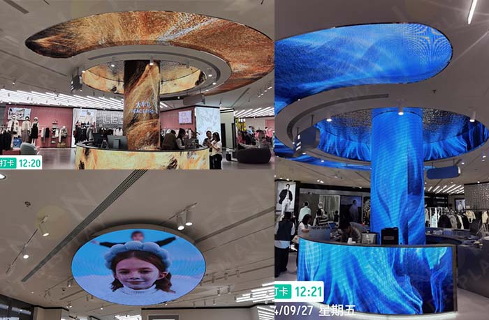 Creative LED screen design in the store