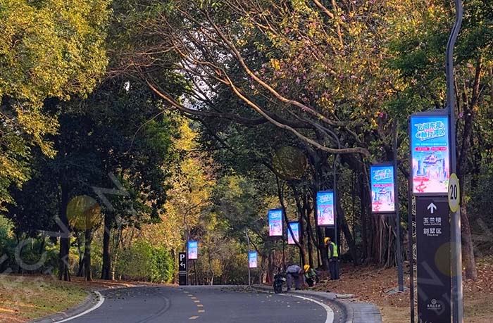 Dongguan yingbin hotel outdoor roadside LED pole screen