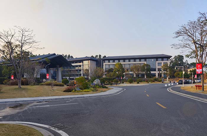 LED pole screen viewed from a distance.