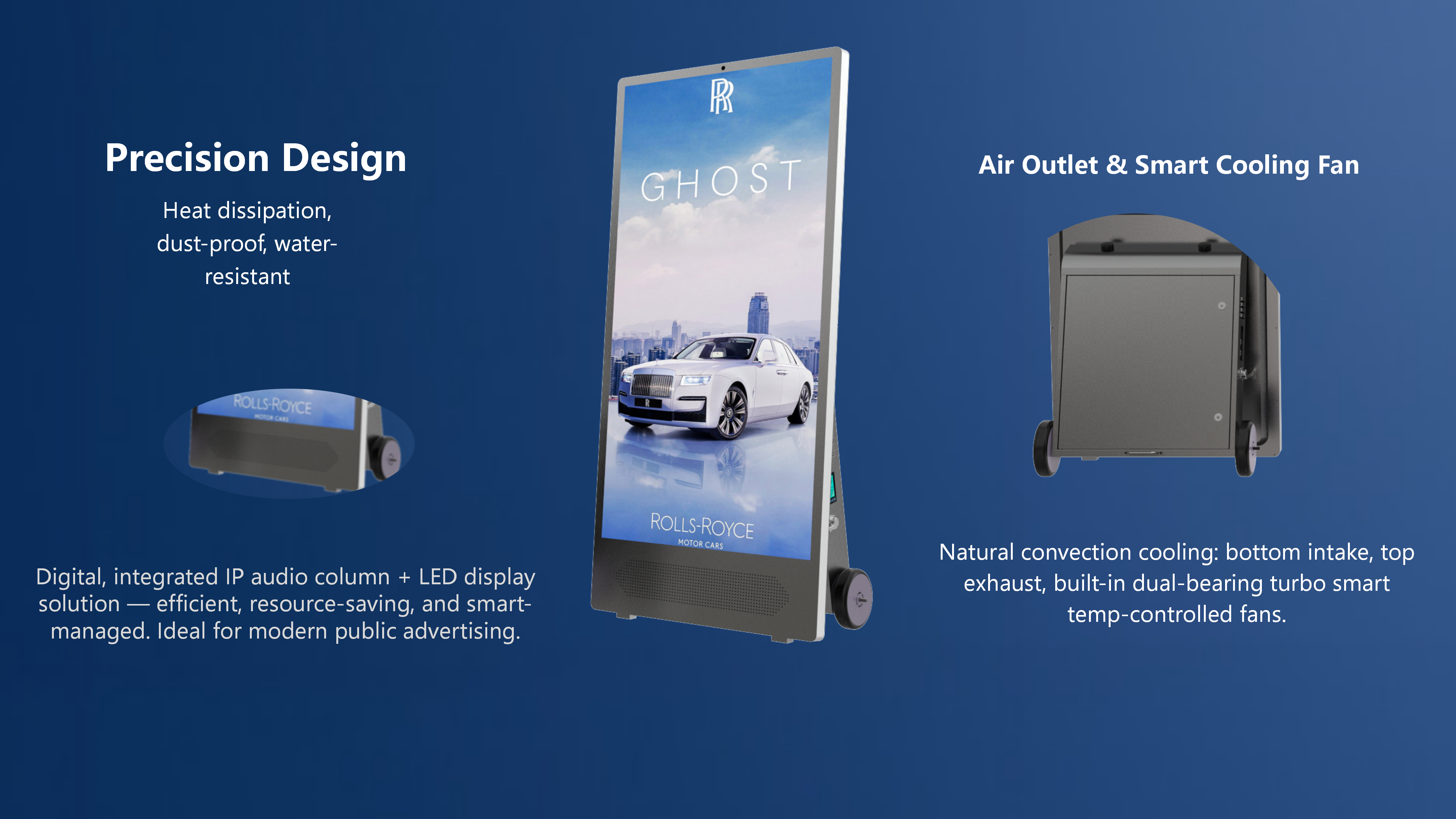Outdoor Mobile A Frame Battery Operated Digital Signage detail 02