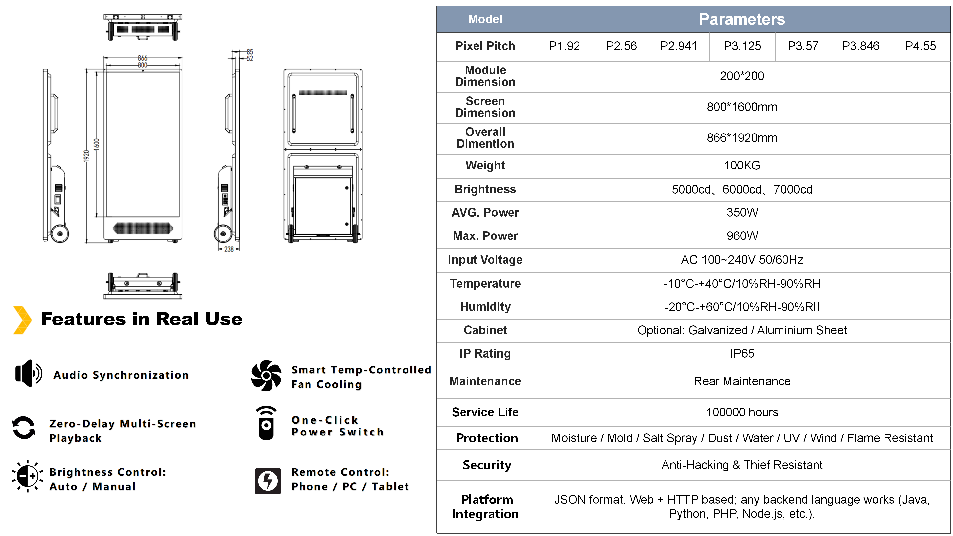 Outdoor Mobile A Frame Battery Operated Digital Signage detail 04