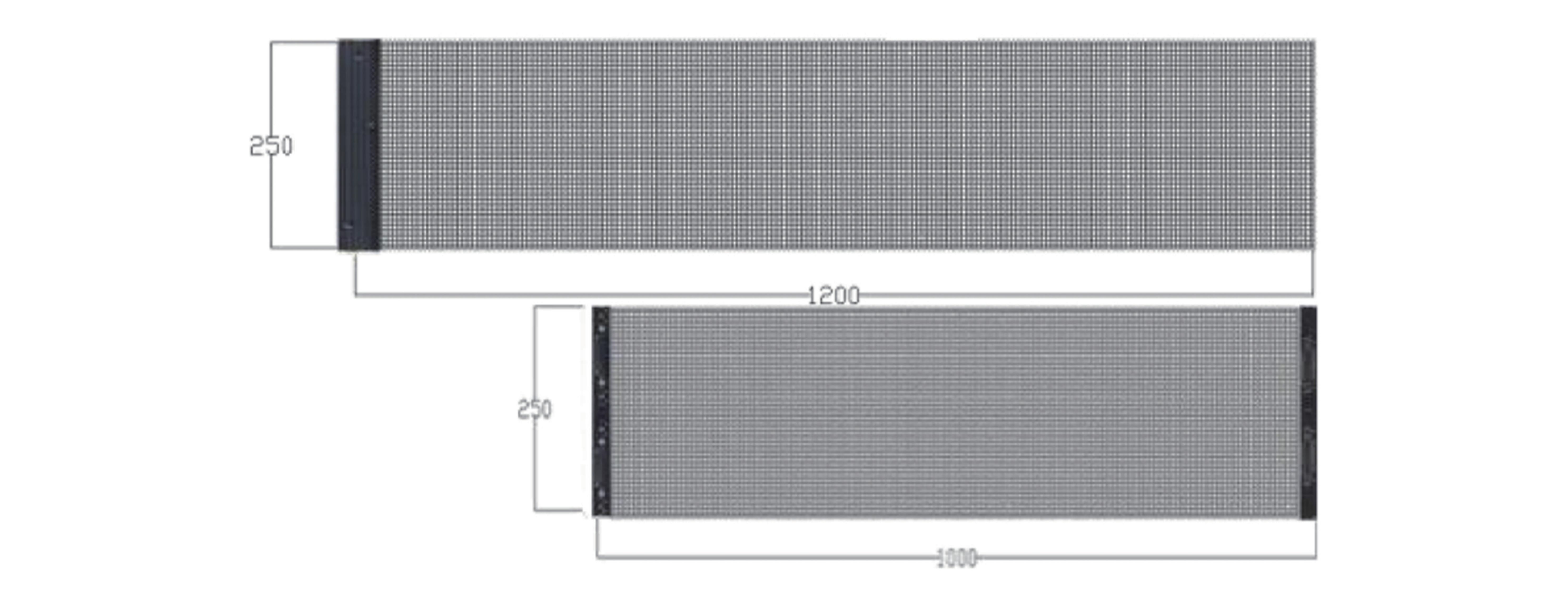 Transparent LED Mesh Screen Series details 03 dimension